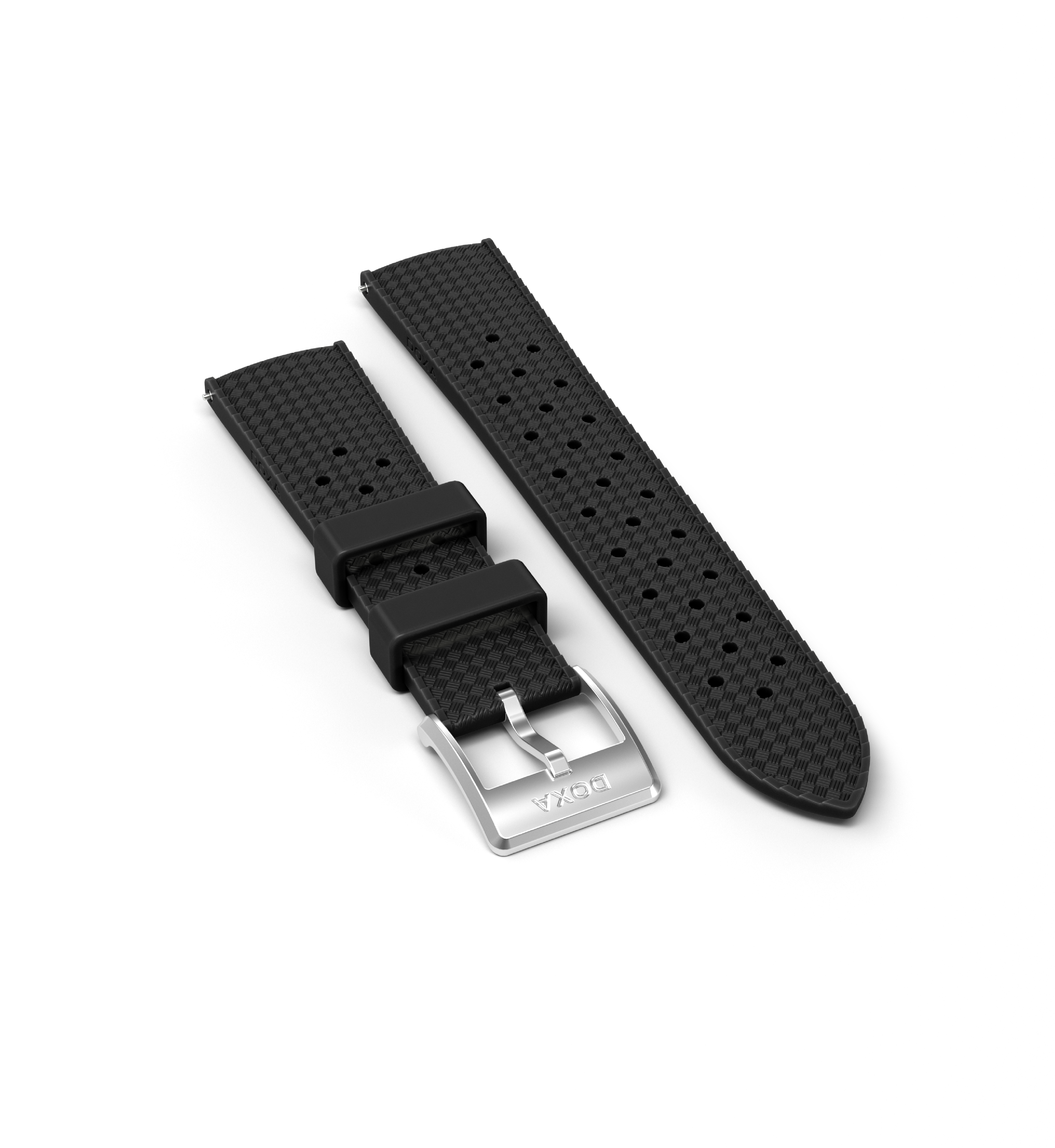 Gummistropp med spenne, svart