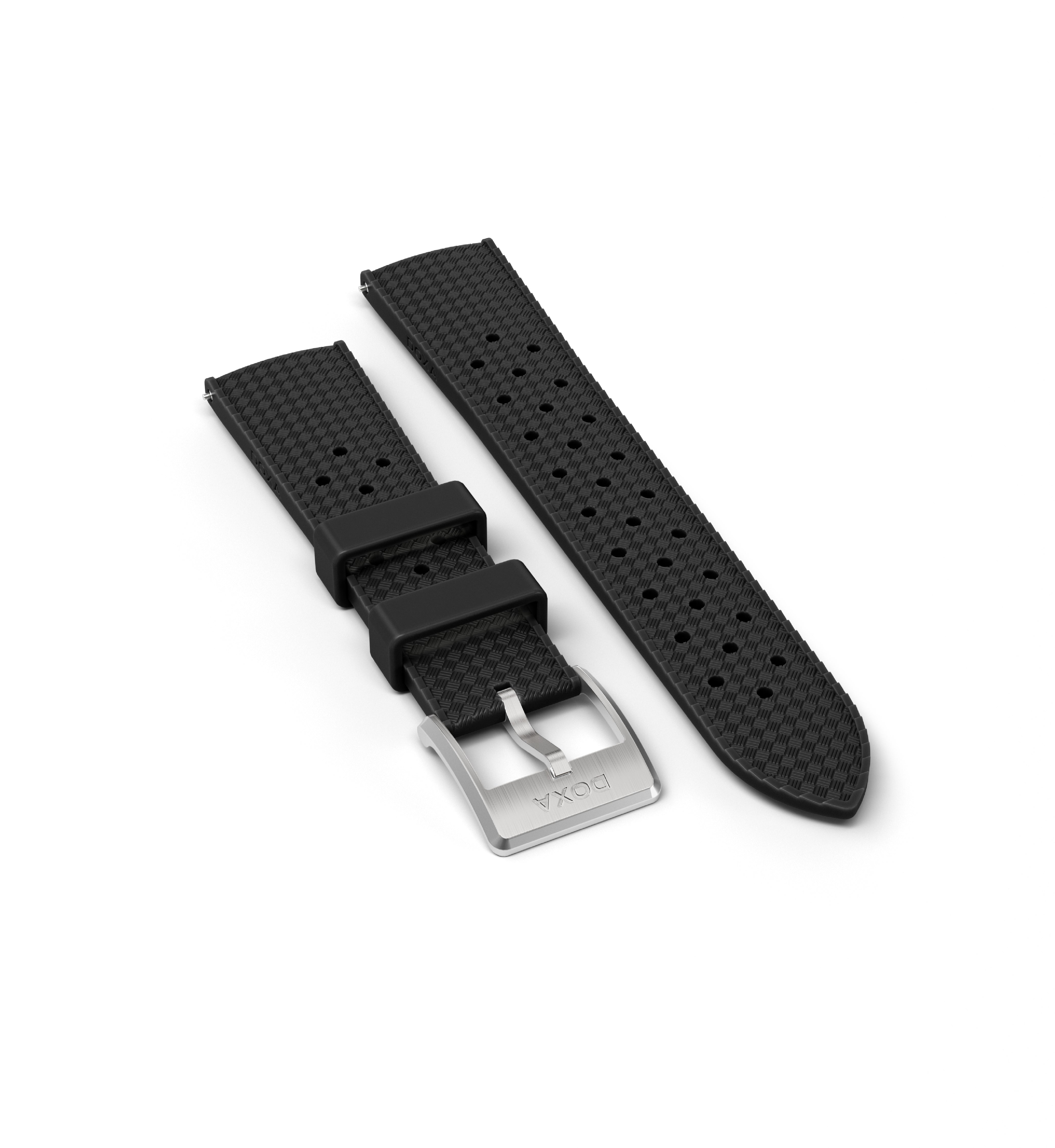 Rubber Dive Flex strap with pin buckle, Black