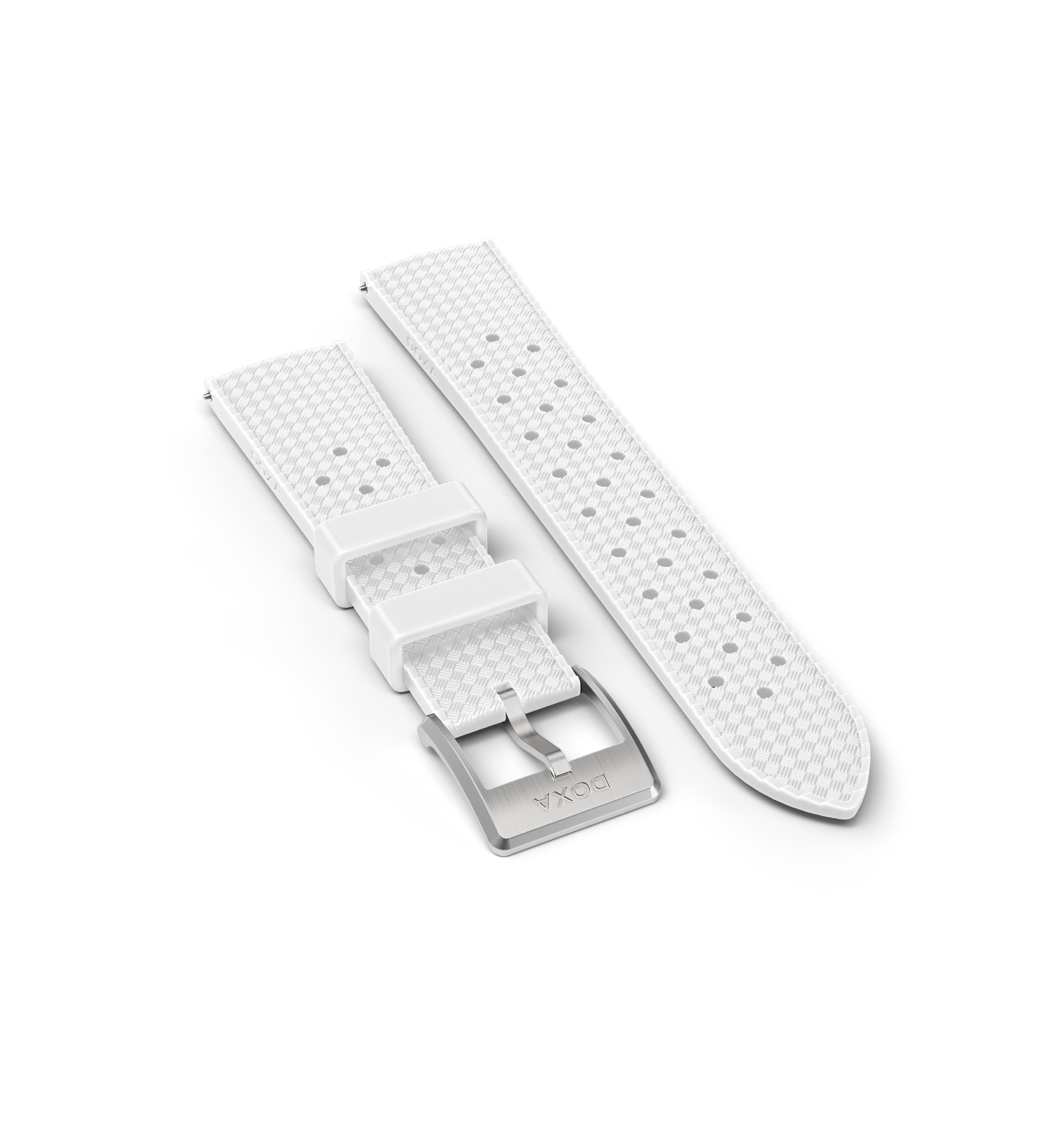 Rubber Dive Flex strap with pin buckle, White