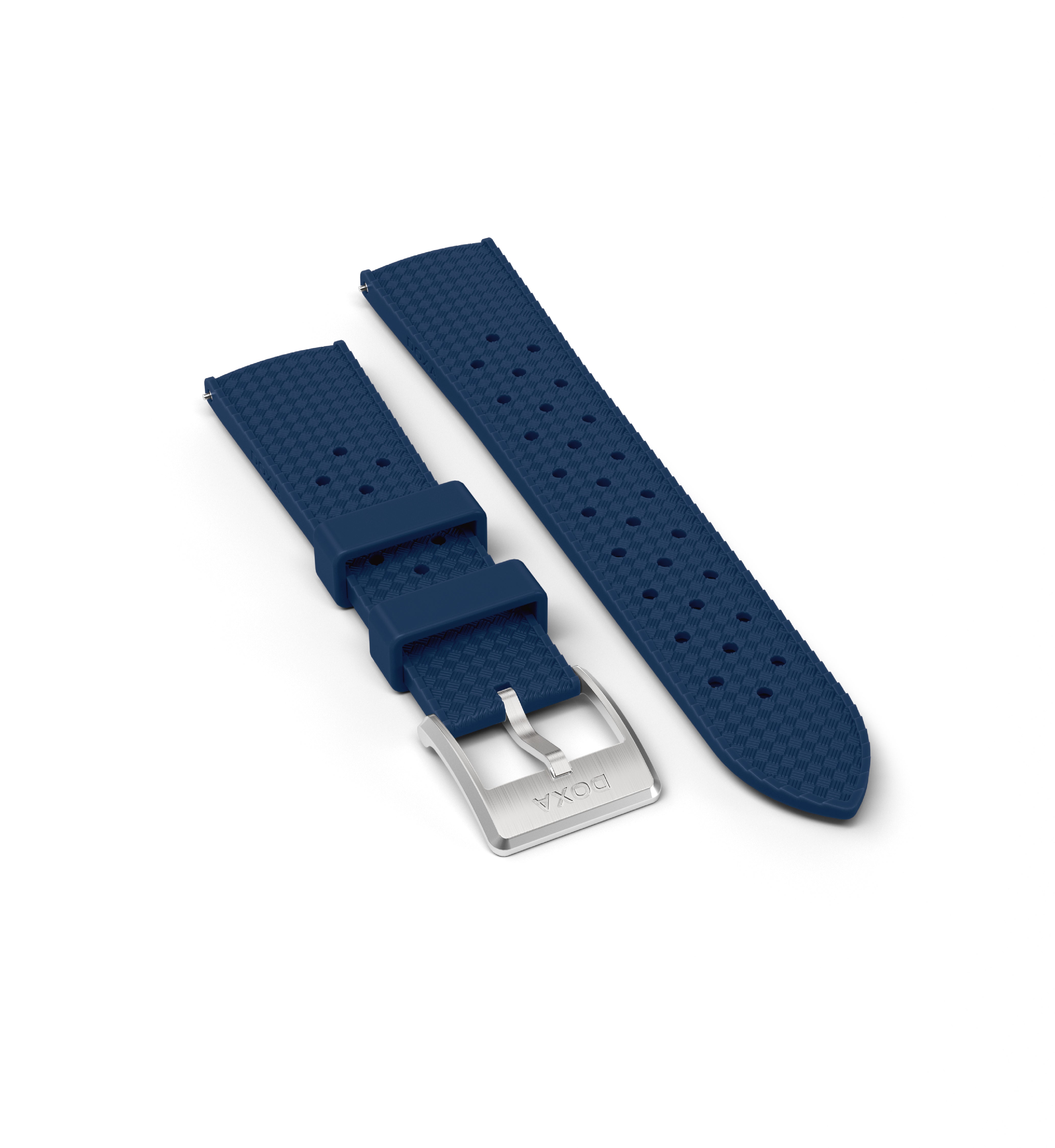 Rubber Dive Flex strap with pin buckle, Navy blue