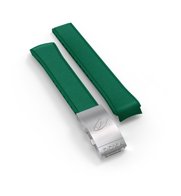 Rubber strap with folding clasp, Green