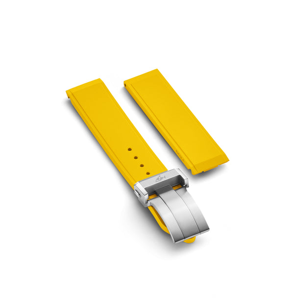 Rubber strap with folding buckle, Yellow